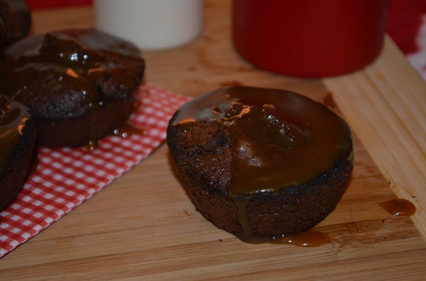 Chocolate muffins with salted caramel!