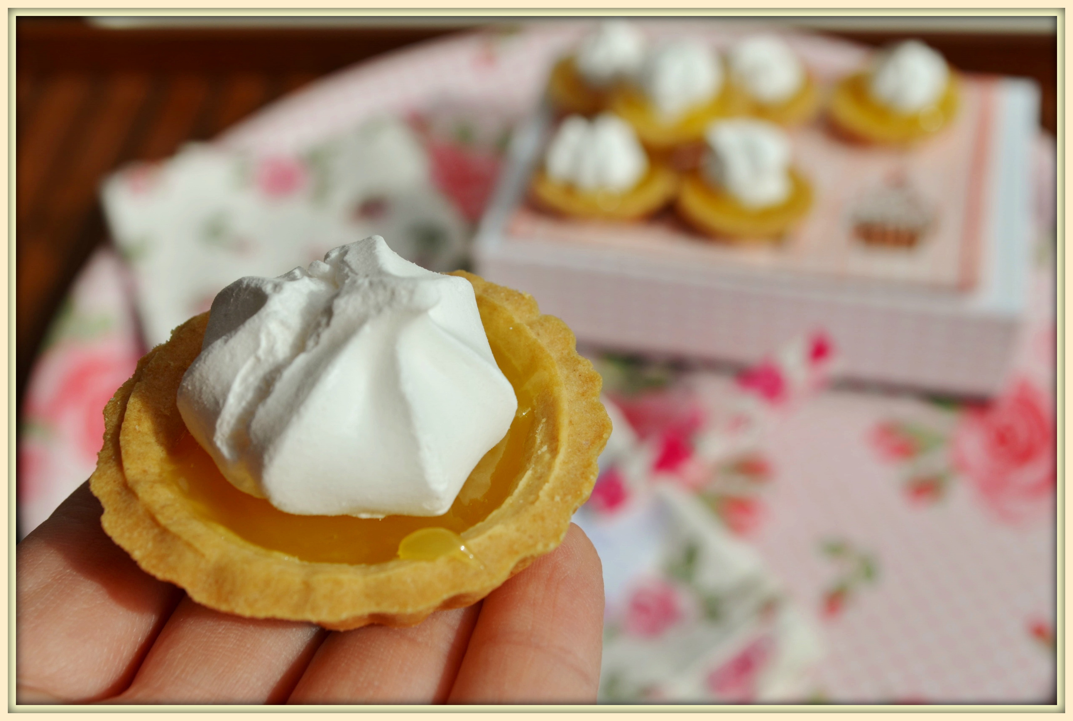 Mini tarts with lemon curd and ambrosia pudding!