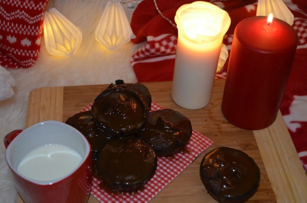 Chocolate muffins with salted caramel!